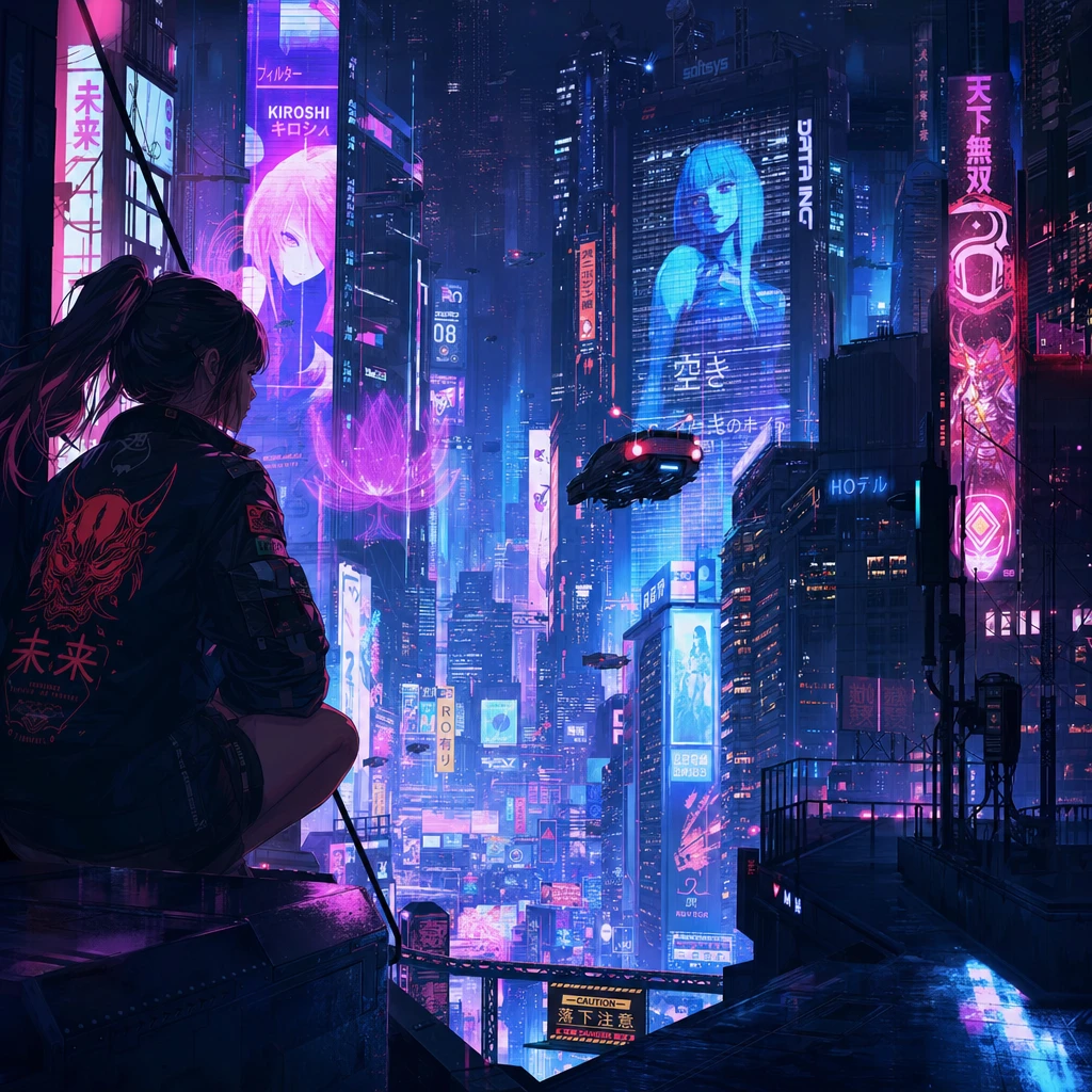 GPT Image 2で生成：サイバーパンク都市 アニメ