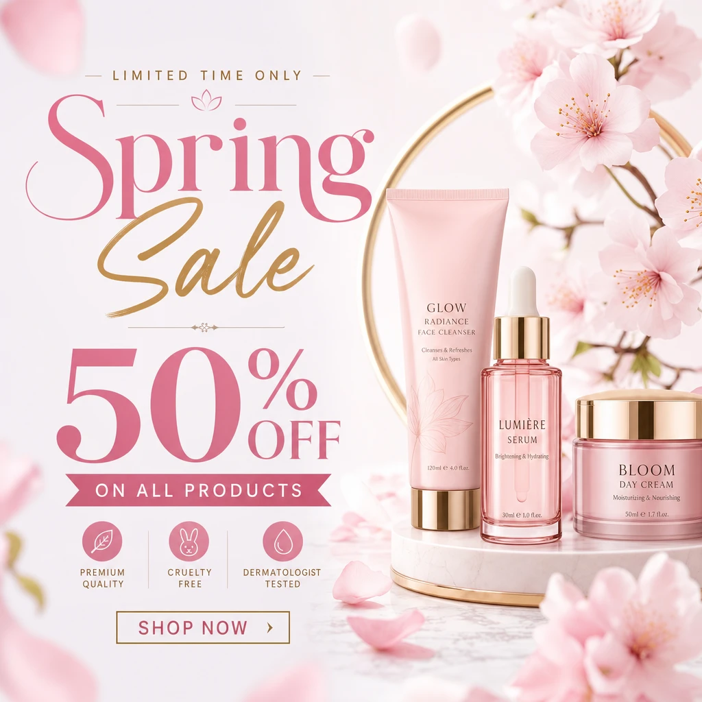 GPT Image 2で生成：Spring Sale 50% OFFバナー