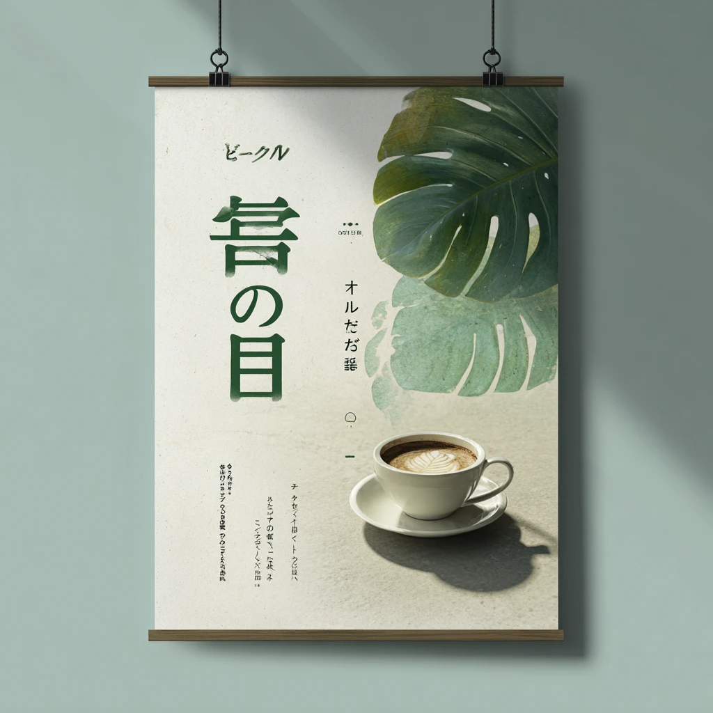 Midjourneyで生成：抹茶ラテ 新発売ポスター