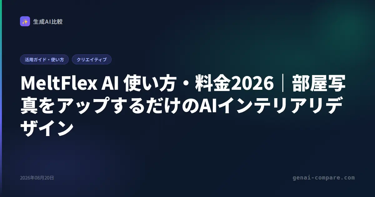 MeltFlex AI 使い方・料金2026｜部屋写真をアップするだけのAIインテリアリデザイン